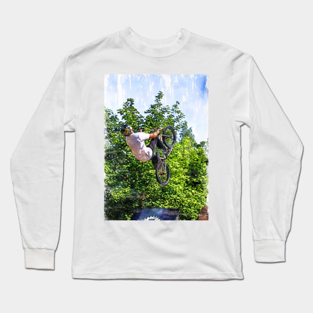 BMX Vertical Fly Extreme. For BMX lovers. Long Sleeve T-Shirt by ColortrixArt